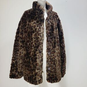 KRITZIA Vintage Leopard Print Furry Coat